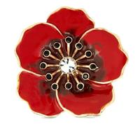 GFM® Poppy Flower Brooch for Remembrance Day (EXC)(BRCH-PPY-07)
