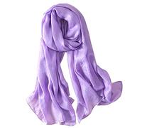 GFM® Silky evening Scarf Shawl Wrap for Wedding Bridesmaids - Lilac Purple - (FS-K)(SLK2-LiJMN)