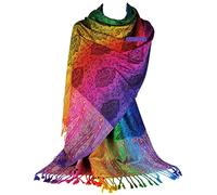 GFM® Silky Feel Rainbow Pashmina Style Scarf in Paisley Or Floral (DV-C12)(PAIS-39-KL)