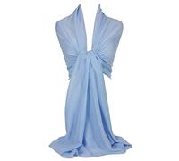 GFM® SILVER SPARKLE Large Size Evening Shawl Day Scarf Hijab Head Scarf -Light Blue-(660-81-HLNL)