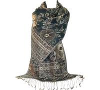 GFM® Sparkly Pashmina Style Scarf Shawl With Metallic Lurex-Teal Green-(SP)(EXC)(DV-S26-GHTL)