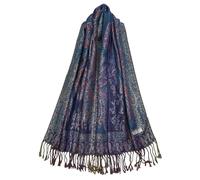 GFM® Sparkly Pashmina Style Scarf with Silver Lining Metallic Threads - Teal Blue - (FS-MSC32-A-TNL)
