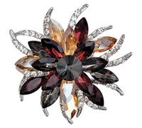 GFM® Vintage Inspired Art Deco Flower Crystal Brooch for Wedding Birthday Anniversary (B-Purple MiX) (BRCH-VTD-006-JMNHLKEK)