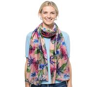 GFM® Women’s Premium Scottish Thistle Scarf - Large 180x90cm Soft Lightweight Luxury Shawl Wrap - Elegant Scotland Heritage Gift for Her - All Season Accessory - (Th-33-Pink)(FLD-PSCF-TH-25033-DGLB)