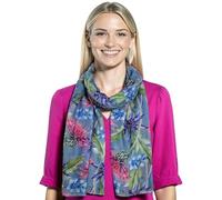 GFM® Women’s Premium Scottish Thistle Scarf-Large 180x90cm Soft Lightweight Luxury Shawl Wrap - Elegant Scotland Heritage Gift for Her-All Season Accessory-(TH-33-Denim Blue)(FLD- PSCF-TH-25033-DNM)