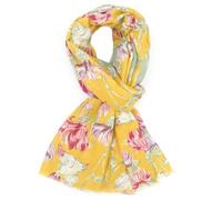 GFM® Women’s Premium Scottish Thistle Scarf - Large 180x90cm Soft Lightweight Luxury Shawl Wrap-Elegant Scotland Heritage Gift for Her - All Season Accessory-(TH-23-Yellow)(FLD-PSCF-TH-21023-PLA)