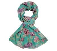 GFM® Women’s Premium Scottish Thistle Scarf-Large 180x90cm Soft Lightweight Luxury Shawl Wrap-Elegant Scotland Heritage Gift for Her-All Season Accessory-(TH-23-Aqua Green)(FLD-PSCF-TH-21023-AQUA)
