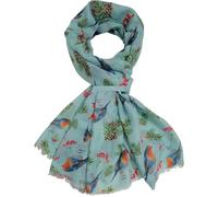 GFM® Women’s Premium Soft Robin Birds Print Scarf, Long 180x90cm Oversize Wrap Shawl, Lightweight Ladies Accessory for Spring, Summer & All Seasons-Christmas, Mother's Day, Gift for Her (PSCF-RN)