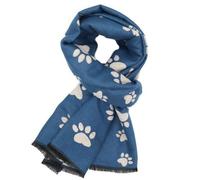 GFM® Women's Cashmere Texture Dog Cat Paw Paws Shawl Scarf for Autumn Winter (FLD-DPSHL-B018-Blue)