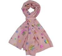 GFM® Women's Christmas Snowflakes Glitter Foil Print Scarf (Snflk-07-Pink)(PSCF-SNFLK-07-GLB)