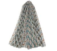 GFM® Women's Christmas Theme Print Scarf (CHRISSCF-3) (Fir Tree and Bear-Grey)(PSCF-FS-FIR-7806-B-BH)