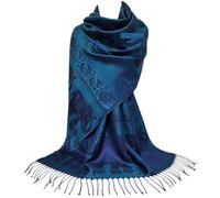 GFM® Women's Elephant Pattern Pashmina Style Scarf (Dark Teal Navy Blue) (ELPASH-C-GHTLGHNL)