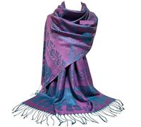 GFM® Women's Elephant Pattern Pashmina Style Scarf (Lilac Teal)(ELPASH-C-LiTl)
