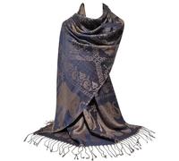 GFM® Women's Elephant Pattern Pashmina Style Scarf (Navy Blue Brown) (ELPASH-C-GHNLKEK)