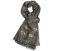 GFM® Women's Elephants in Rose Gold Metallic Glitter Print Ladies Scarf Soft Lightweight Shawl Wrap - Spring Summer- Gift for Her -EL-Rg-Dark Olive Green- (FLD-PSCF-EL-Rg-1173-GHJTN)