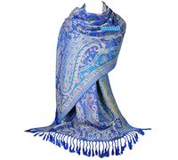 GFM® Women's Floral Mosaic Pashmina Style Ladies Scarf Shawl Wrap - MSC11-RoyalBlue - (MSC11-CRTNL)
