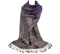 GFM® Women's Floral Mosaic Weave Pashmina Style Ladies Scarf Shawl Wrap (MSC-A)(Pnx-Jmn-Phoenix Purple)(PASH-PNX-JMN)