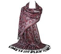 GFM® Women's Floral Paisley Mosaic Weave Pashmina Style Ladies Scarf Shawl Wrap (Width:63cm)(FLD)(1429)(MSC8-KLLi)