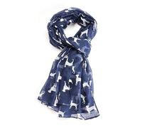 GFM® Women's Labrador Dogs Print Scarf Lbdg-01-Navy Blue- (PSCF-FLD-LBDG-01-GHNL)