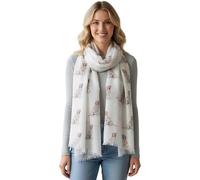 GFM® Women's Lightweight Labrador Retriever Dogs Print Scarf-Soft Cotton Viscose Blend Ladies Spring,Summer, All Seasons Wrap-Gift for Her (Lbdg-75-White)(PSCF-JH-LBDG-75-SFD)