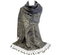 GFM® Women's Mosaic Weave Pashmina Style Ladies Scarf Shawl Wrap - PNX- Phoenix Grey- (Pash-PNX-GHBH)
