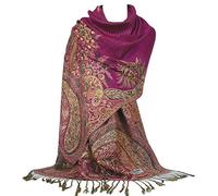 GFM® Women's Mosaic Weave Pashmina Style Ladies Scarf Shawl Wrap - PNX- Phoenix Pink - (Pash-PNX-CRTGLB)