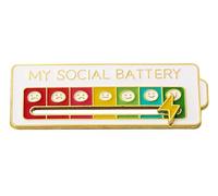 GFM® Women's My Social Battery Cute Creative Expression Ladies Brooch Pin - Workplace, Christmas, Birthday, Mother's Day, Valentine's Day, Party, Wedding Anniversary (DNR)(BRCH-SocialBattery-SFD)