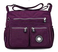GFM® Womens Nylon Waterproof Cross Body Shoulder Bag - Dark Purple - (EXC)(S1-171-GHJMN)