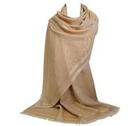GFM® Women's Pashmina Style Ladies Scarf Shawl Wrap (FRL5)(2066-Beige Gold)(PASH-2066-TR)