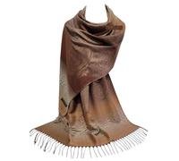 GFM® Women's Pashmina Style Ladies Scarf Shawl Wrap-Lightweight Soft-Floral Rose Paisley Geometric Ombre Designs-All Seasons (FRL6)