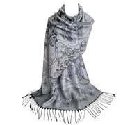GFM® Women's Pashmina Style Ladies Scarf Shawl Wrap-Lightweight Soft-Floral Rose Paisley Geometric Ombre Designs-All Seasons (FRL6)