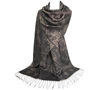 GFM® Women's Pashmina Style Ladies Scarf Shawl Wrap-Lightweight Soft-Floral Rose Paisley Geometric Ombre Designs-All Seasons (FRL6)