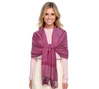 GFM® Womens Pashmina Style Soft Scarf in Embossed Floral Paisley Pattern (P093-B) (Cerise Pink)(Pash-P093-B-67-GLBCRTGLB)