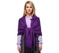GFM® Womens Pashmina Style Soft Scarf in Embossed Floral Paisley Pattern (P093-B) (Light Purple)(Pash-P093-B-125-HLJMNALL)