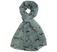 GFM® Women's Penguin Print Christmas Scarf -Pgn-22-Duck Egg Blue- (PGN-22-DEGG)