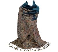 GFM® Women's Phoenix Mosaic Weave Pashmina Style Ladies Scarf Shawl Wrap (MSC-A)(Pnx-Phoenix-Teal Green)(Pash-PNX-GHTL)