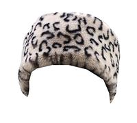 GFM® Womens Pill Box Style Faux Fur Warm Hat for Autum Winter -Leopard Beige - (EXC)(SA-PB-SF-LPD-TR)