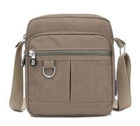 GFM® Women's Premium Nylon Crossbody Bag for Women - Lightweight Waterproof Shoulder Bag with Multiple Zip Pockets & Adjustable Strap (NCB-8)(Beige)(NCB-9925-TR)