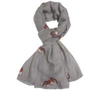 GFM® Women's Robin Birds Print Christmas Scarf - Spring, Summer, All Seasons Scarf