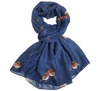 GFM® Women's Robin Birds Print Christmas Scarf - Spring, Summer, All Seasons Scarf