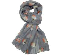 GFM® Women's Robin Birds Print Spring Summer Christmas All Seasons Scarf (PSCF-RN) (Rn-09-Grey)