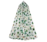 GFM® Women's Shamrock Clover Ladies Lightweight Print Scarf Soft-Spring Summer- St Patrick's Day (EXC)(Lucky Shamrock)(PSCF-CLVR-016-A-SFD)