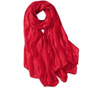 GFM® Women's Silky evening Scarf Ladies Shawl Wrap for Wedding Bridesmaids - Dark Red - (88)(SLK2-GHLL)