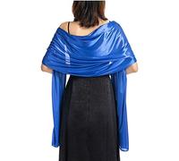 GFM® Women's Silky Feel Scarf Ladies Shawl Wrap for Evening Wedding-Royal Blue- (SLKLUX-CRTNL)