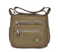 GFM® Womens Small Size Waterproof Nylon Cross Body Shoulder Bag - Travel, Holidays, Causal Day Use (EXC) (S5-Brown) (NCB-735-HLKEK)