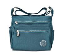 GFM® Womens Small Size Waterproof Nylon Cross Body Shoulder Bag - Travel, Holidays, Causal Day Use (S5-Denim Blue) (NCB-735-JNSNL)