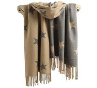 GFM® Women's Super Soft Cashmere Texture Ladies Shawl Wrap - Autumn Winter - Stars Brown Grey - (EXC)(STRSHL-HLKEKBH)