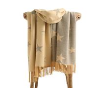GFM® Women's Super Soft Cashmere Texture Ladies Shawl Wrap - Autumn Winter - Stars Cream - (STRSHL-DDHBH)