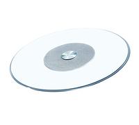 GFMODE Glass Lazy Susan Turntable Dining Table Centerpiece Large Tabletop Rotating Tray Clear Serving Plate Round Round Tray With Silent Bearing (Color : Silver, Size : Ø 80cm/31.5in)