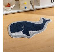 GFONYLG Bathroom Rugs Cute Carton Animal Shaped Bath Mat Non Sip Absorbent Fun Decor Bath Rug for Bathroom Tub Kitchen(Whale, 15×26 inch)